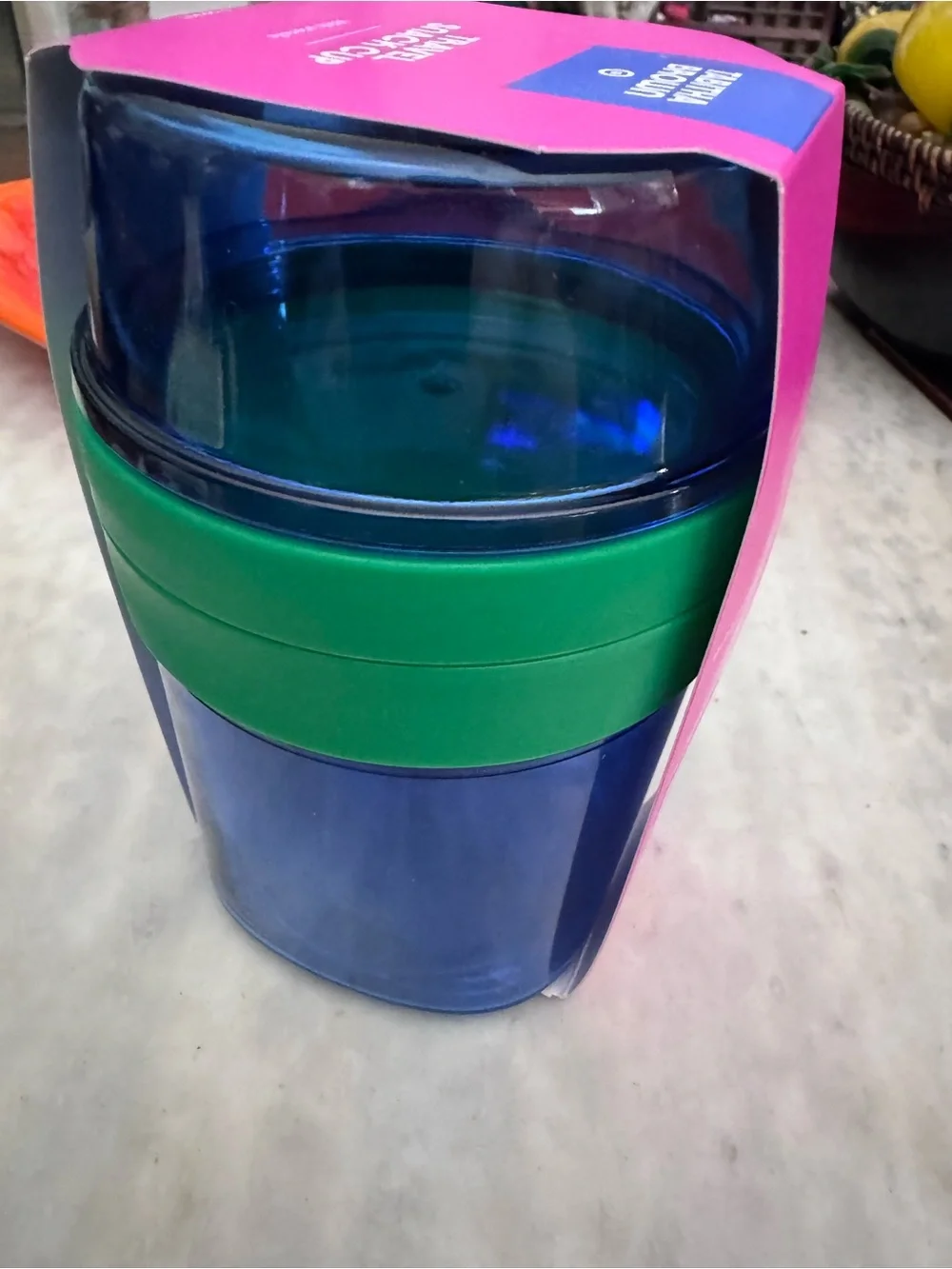 Tabitha Travel Snack Cup with Blue Lid